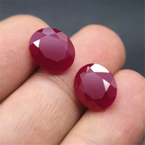 Blood-red Ruby with Inclusion Oval Cut Gemstone Egg Shape Faceted Ruby Gem Multiple Sizes to Choose GR65