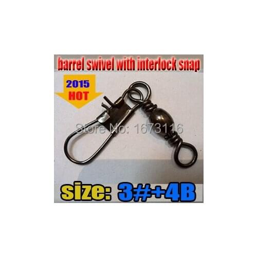 2015the best barrel swivel with snap Connector Solid Rings 3#+4B quantily 60pcs