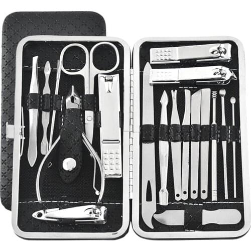 Stainless Steel Nail Clippers Set Nail Supplies for Professionals Manicure Pedicure Tools Nail Cutter Set Nail Accessories 16pcs