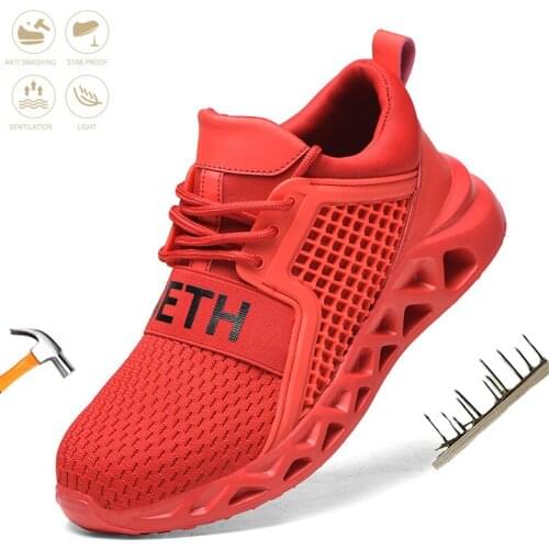 Mens Safety Work Boots Indestructible Steel Toe Cap Non-slip Anti-Puncture Boots Breathable Lightweight Advisable Sneakers