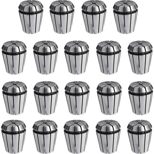 19Pcs 2-20mm ER32 Precision Spring Collet Set Wide Clamping Range Fixing Device Chuck For CNC Engraving Milling Lathe Tool