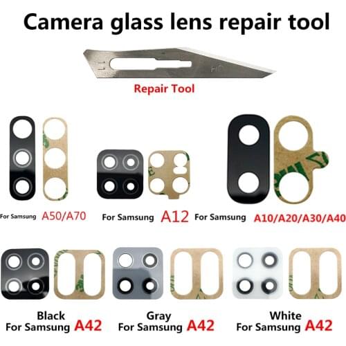 New Camera Glass Lens Replacement For Samsung Galaxy A10 A20 A30 A40 A50 A70 A42 A12 A21 A31S Rear Back Camea Lens + Tools