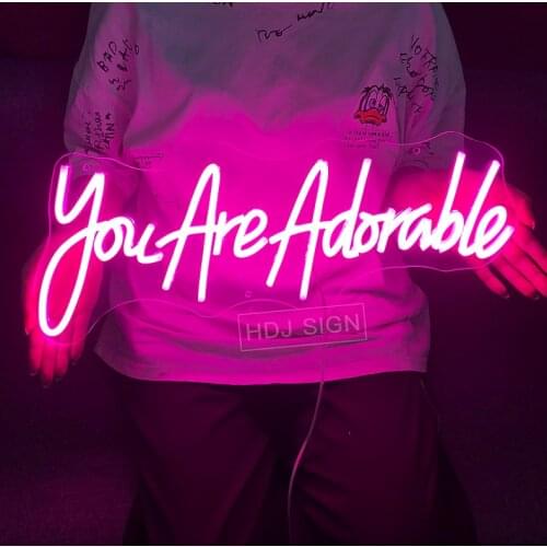 You Are Adorable Custome LED Neon Sign INS Letter Wall Decor For Bar Cafe Club Propose Wedding Party Background Neon Light