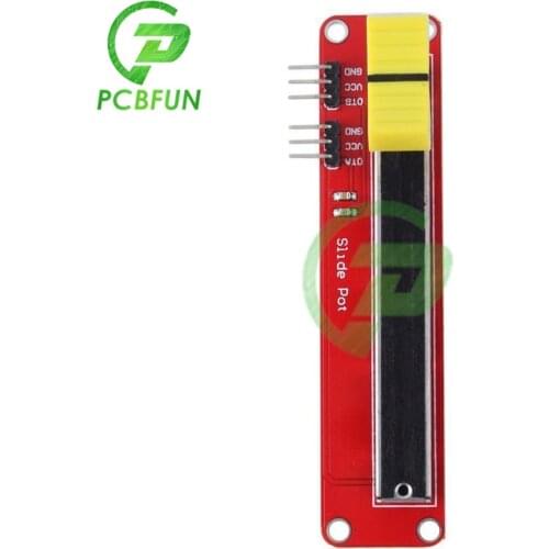 Pcbfun 3.3V 5V Single Row Slide Potentiometer 10K Linear Module Dual Output for Arduino AVR Electronic Block For MCU For ARM VCC