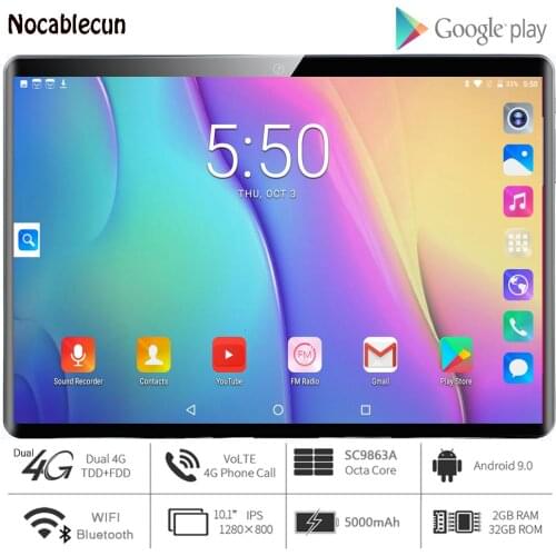 New Tablet Pc 10 inch Android 9.0 Tablets Octa Core Google Play 3g 4g LTE Phone Call GPS WiFi Bluetooth Tempered Glass 10 inch