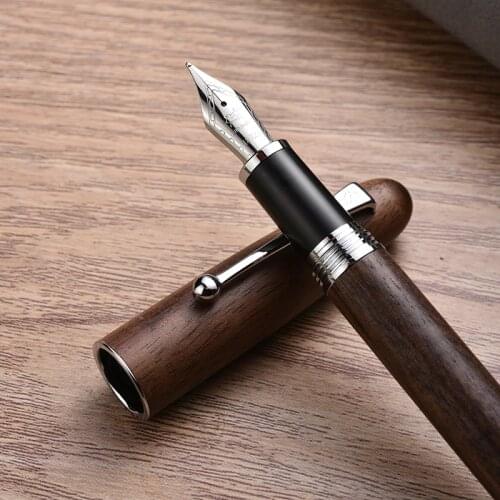 Jinhao New Wooden Fountain Pen High Quality 0.7mm Nib 2 Colors Luxury Wood Ink Pens Business Gifts Writing Office School Supplie