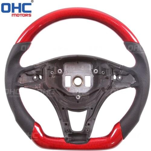 100% Red Carb100% Reaon Fiber Steering Wheel compatible for MB W205,S205 W205,S205 W213,S213, X156 C205,A205 C E Class GLA GLC
