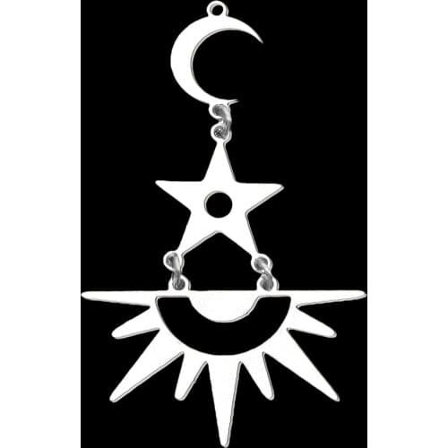 5pcs/lot 100% Stainless Steel Sun Moon Stars DIY Earring Pendant Charm Wholesale Factory Prices Finding Supplies