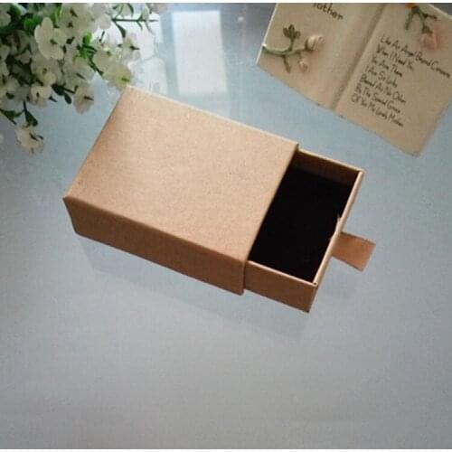 6.5*8.3*3CM The high-grade jewelry box Kraft paper drawer box Necklace / ring jewelry box Wholesale 100pcs/lot