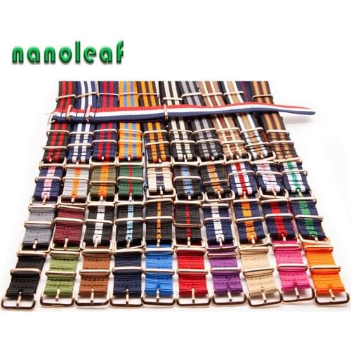 1pcs One-Piece for NATO Strap 18mm 20mm 22mm 24mm Nylon Watchband Breathable Strap Heavy-Duty Military Nylon Braided Belt