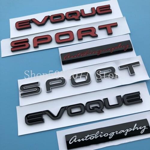 SPORT EVOQUE Letters Emblem Bar Logo for Land Range Rover SV Autobiography ULTIMATE Edition Bar Badge Car Styling Trunk Sticker