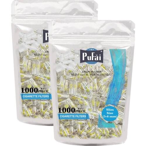 Pufai Super Slim Cigarettes Filter Compatible 5mm 6mm Bulk 2000 Pieces 2 Packs