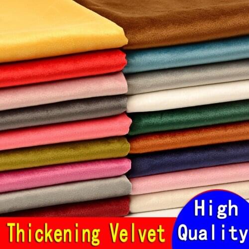 Thick Velvet Fabric Plush Sofa Pillow Cloth Fabrics for Sewing Wedding Sequin By The Meter Brocade Pink Black White Blue Red DIY