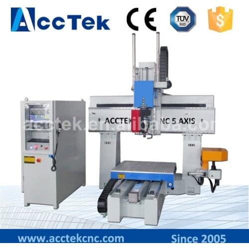 Advanced technology 3D 5 axis cnc wood carving machine AKM1212 with woodworking cnc router