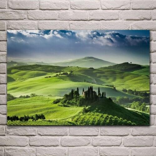 Spring nature landscape mountain green grass field posters on the wall picture home living room decoration for bedroom KB392