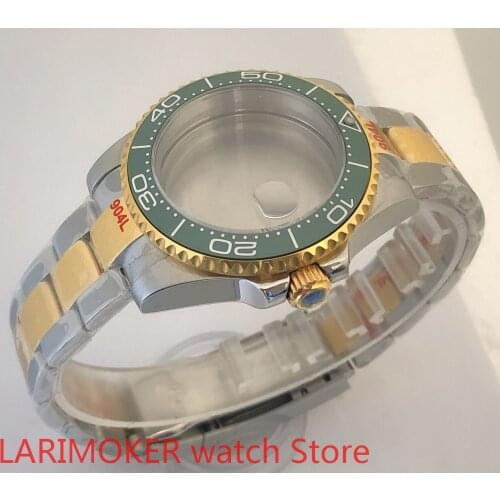 Sealed back 40mm sapphire glass with 904L stainless steel gold bracelet with ETA NH36 MH35 case sea green bezel