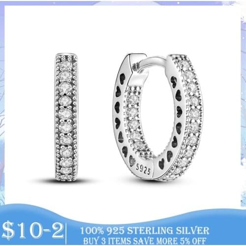 Silver Earring 925 Sterling Silver Pave Heart Stud Earrings Stud for Women classic Fashion Jewelry Wedding Engagement Gift