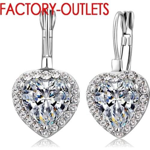 Hot Sale Fashion Jewelry Factory Price Super Cheap 925 Sterling Silver Cubic Zircon Bridal Earrings Top Nice Wedding Earrings