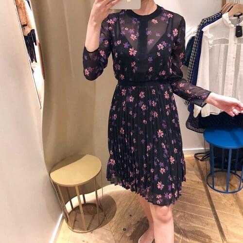 2020 pleated ladies dresses sexy two-piece set High waist Slim long sleeve Autumn and winter Women Mini Dress vestido de festa