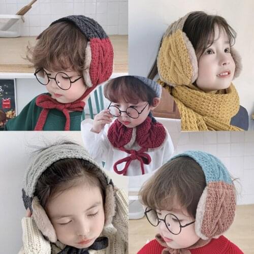 Winter Knitting Earmuffs for Kid Warm and Anti-Freeze Various Color Movable Ear Cover Unisex @LS