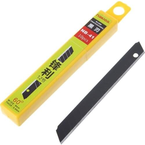 10pcs 60°Ultra Sharp Snap Off Replacement Razor Blades 9mm Shaving Blade Utility Knife Tools Carbon Steel NB-41