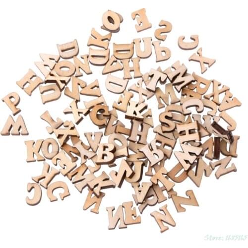 100Pcs/Pack Wooden Alphabet Embellishment Wood Letters Scrapbooking Cardmaking Craft