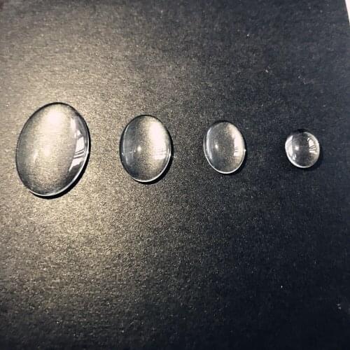 100 oval flat / sequins transparent sapphire glass patch DIY jewelry accessories base bracket