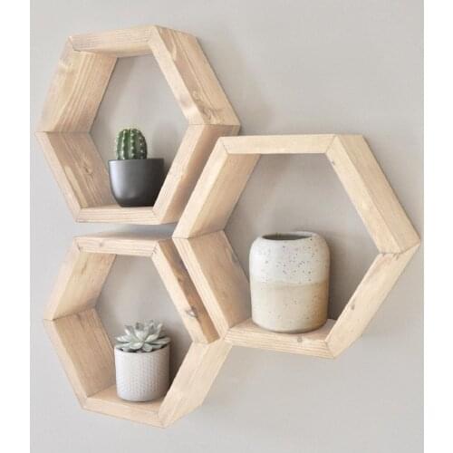 3-Pcs Wall Shelf Nordic Design Wooden Decorative Rustic Bookcase Home Decor Wood Livingroom Office Bathroom Organizer Box Madera