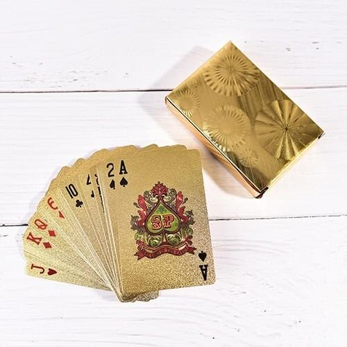 54pcs/pack Gold Foil Poker Novelty Collection Waterproof PVC Plastic Playing Cards Set Solid Color Black Board Game Drop Ship