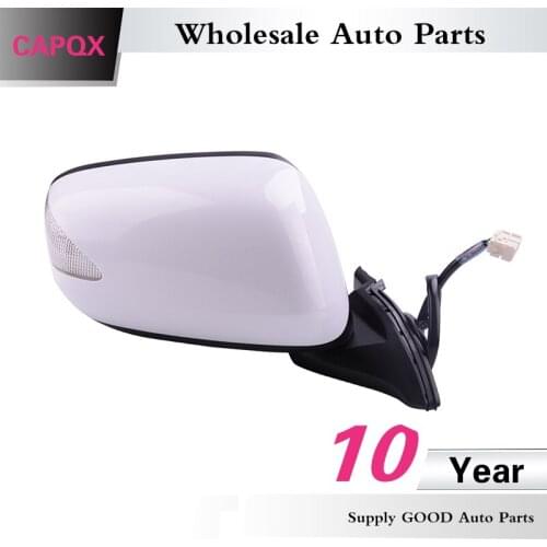 CAPQX Auto folding closed electric rearview mirror with LED turn signal For HONDA FIT JAZZ 2009 - 2014 7 Pin 76258-TJ0-M01