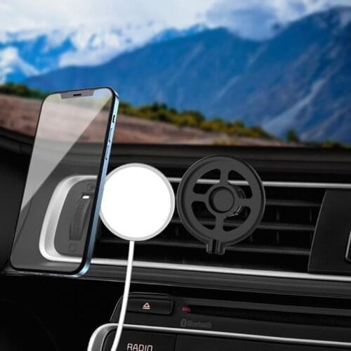 Vehicle Phone Charger Mount 360° Rotation Air Vent Phone Holder ABS Stable Charging Base for Wireless Charger