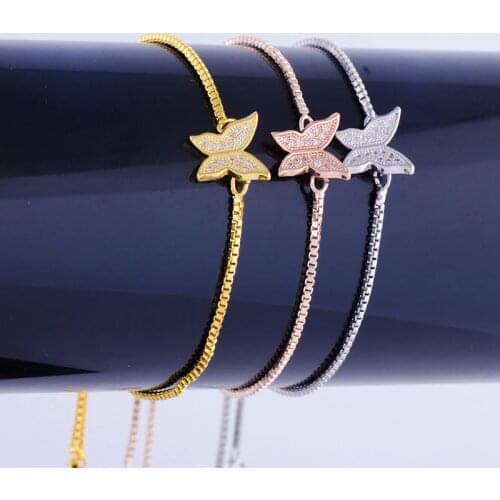2017 European popular copper braided butterfly bracelet DIY exquisite fade butterfly bracelet jewelry charm bracelet