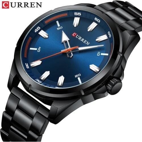 CURREN Watch Men Luxury Black Stainless Steel Mens Wrist Watches Sport Watches for Man Quartz Wrist Watch Men Waterproof 8320