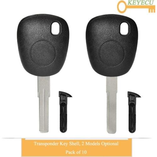 KEYECU 10 Pieces/Lot, Uncut New Transponder Ignition Car Key Shell Case Cover for SAAB , Replacement Fob Case With Uncut Blade
