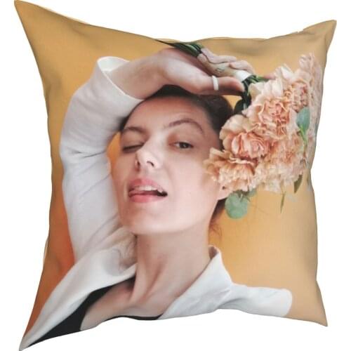 Playful beauty spitting self portrait decorative cushion cover figure cushion cover 45cm linen pillow residential culture