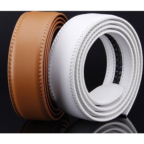 Men High Quality Genuine Leather Automatic Belt Male Vintage Men Real Leather Belts Without Buckles 3.5 cm Luxury Belts P-111