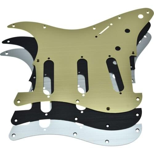 Dopro 11 Hole Metal Aluminum Anodized Modern Strat SSS Bridge Reversed Pickguard Fits for Jimi Hendrix Stratocaster