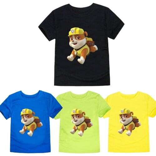 PAW PATROL Boys T-shirt Kids Shirt Cotton Short Sleeve Cartoon Tops Casual Childrens Clothes Baby Paw Patrol T-shirt