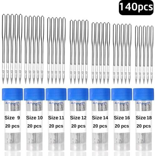 KAOBUY 140 Count Sewing Machine Needles - 7 Sizes Sewing Machine Needles With Needle Bottle, Universal Point