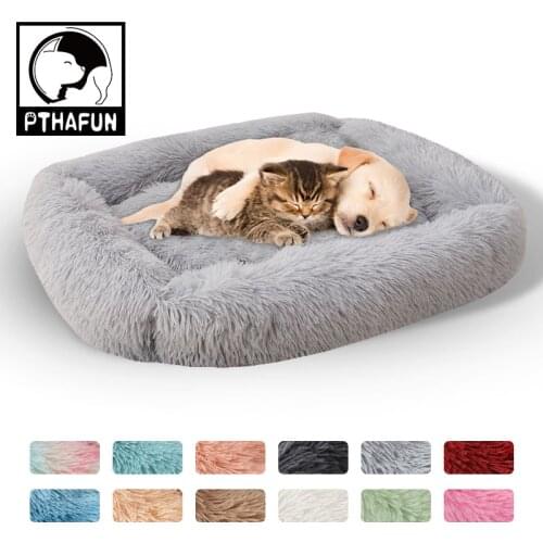 Pet Bed Plush Square Dog Bed Sofa Dog Sleeping Mat Soft Comfortable Warm Cat Nest Cat Bed Suitable for Small Medium-Sized Dogs