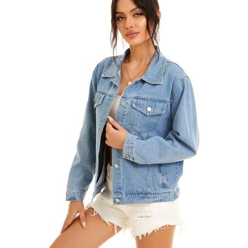 Women Jackets New Spring outwear denim Coat Solid Turn down Collar Cotton jacket for Female All-match Outwear Coats 4150921