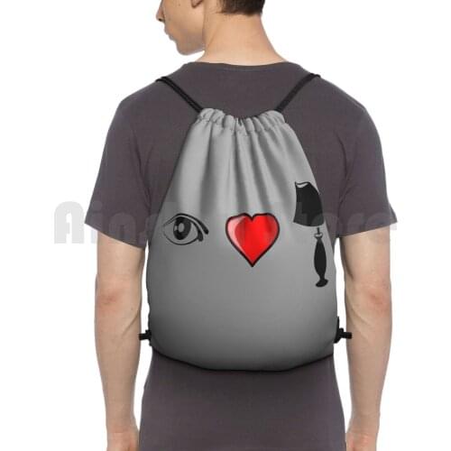 Eye Heart Lamp Backpack Drawstring Bags Gym Bag Waterproof I Love Lamp Lamp Heart Eye Funny Humor Comedy Movies Movie