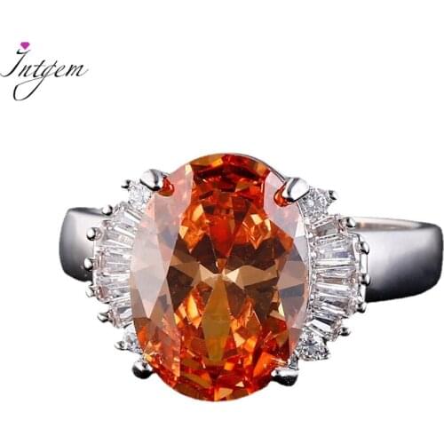 Fashion Jewelry Ring Multicolor Large Oval 10 * 14MM Zircon Ring Female Engagement Wedding Party Jewelry Anniversary Gifts
