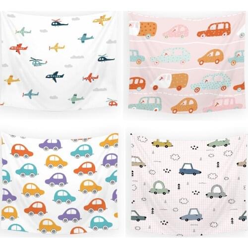 Cartoon car airplane wall hanging room decor aesthetic wall tapestry tapestry wall hanging anime ocean tapestry college dorm