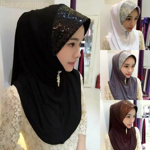 Muslim Model Cotton Sequin Caps Al Amira Ready Go Hats Islamic Arab Headwear