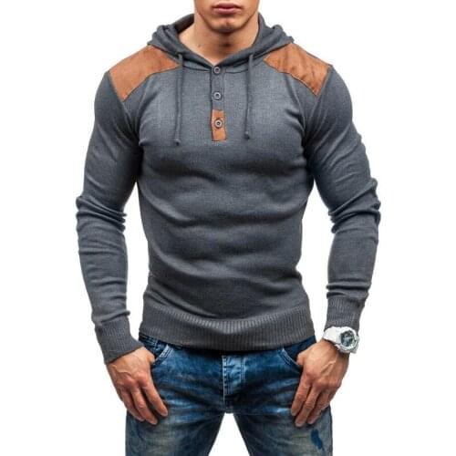 Mens Hoodies 2021 Spring Autumn Long Sleeve Hooded Sweatshirt Men Casual Henry Collar Sweatshirts Quality Splicing Hoodie Men