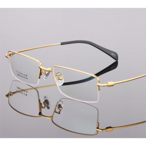 Mens fashion eyeglass ultralight titanium frames eye glasses frames for men optical frame Thin leg half-rimmed glasses 8895