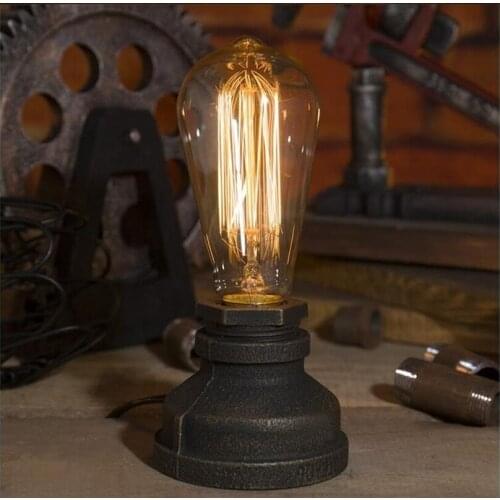 Loft E27 Table Lamp Edison Bulb For Living Room Bedroom Bedside Home Decor Coffee Shop Bar Retro Industrial Desk Lamps ZM109
