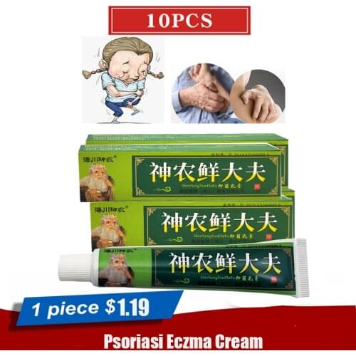 10pcs*15g Natural Herbal Medicine Anti Bacteria Cream Eczema Ointment Treatment Herbal Psoriasis Cream Skin Care Cream