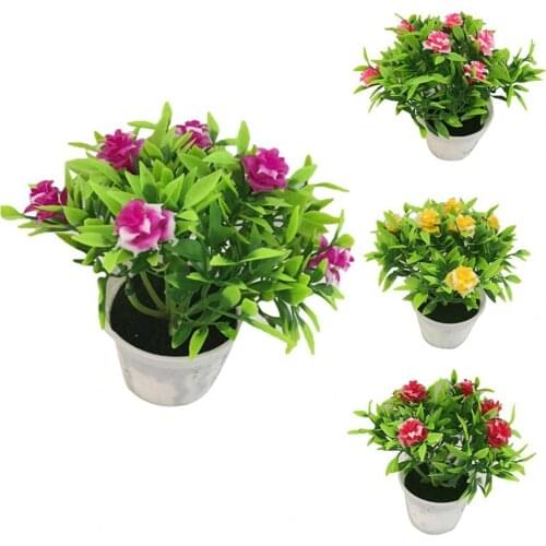 New 1PCS Potted Simulation Artificial Flower Rose Stage Garden Wedding Party Home Decor Props DIY Table Decoration Fake Flowers